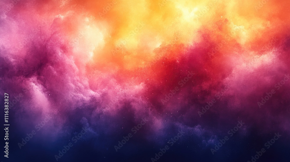 Aufkleber vibrant multicolored watercolor abstract backdrop with blurred effect showcasing a gradient of color