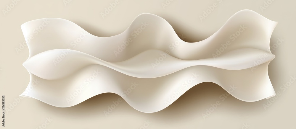 Poster wavy textured empty paper sheet for text placement on a neutral background