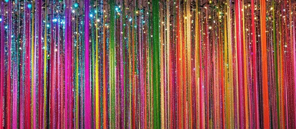 Poster multicolored shimmering backdrop with blurred lights creating a sparkling effect from vibrant sequin
