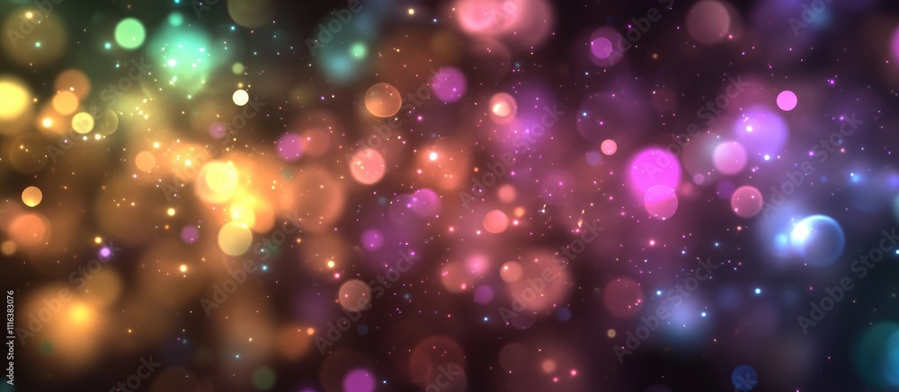 Poster colorful bokeh lights background with sparkling sparkler effects creating a festive and joyful atmos