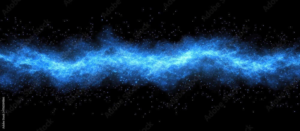 Aufkleber abstract blue glowing light streak on a dark background creating a dreamy and ethereal bokeh lights 