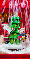 
New Year's toy of Santa Claus and snowman. New Year's holiday and decorations