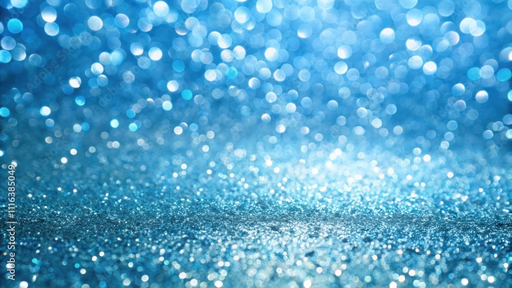 Poster captivating blue sparkling bokeh background for creative projects, featuring soft focus and subtle g