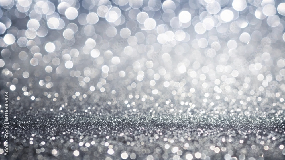 Poster shimmering silver tones with beautiful bokeh effect creating a dreamy and enchanting atmosphere for 