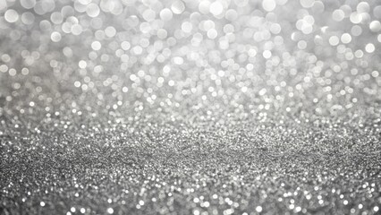 Fototapeta premium Shimmering Silver Glitter Background with Bokeh Effect for Creative Projects, Celebrations, and Festive Designs Capturing Elegance and Sparkle