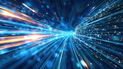 Obraz premium Abstract Blue and Gold Light Streaks