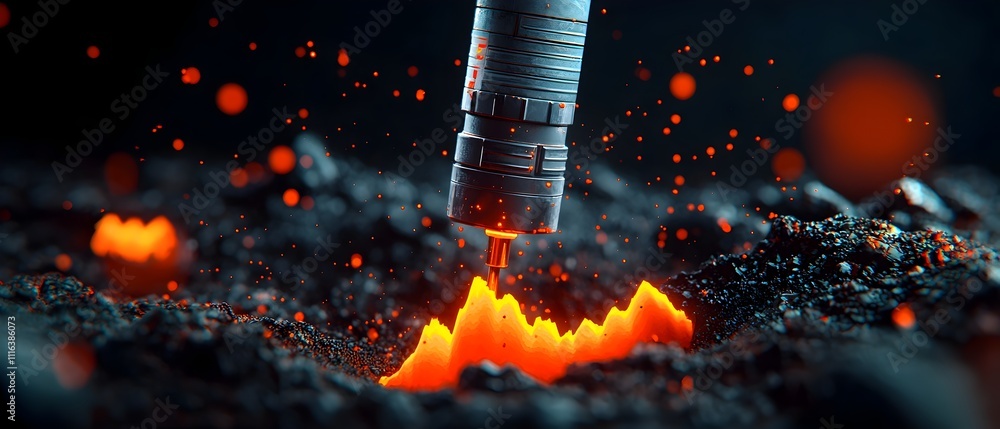 Poster seismograph device recording the powerful tremors of an earthquake featuring an intricate array of h