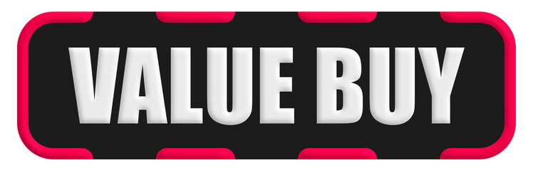 Value Buy Stamp Seal, Black Background Value Buy Word Rubber Stamp Banner Design Element