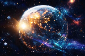 Obraz premium AI generated illustrations of science fiction in space