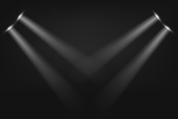 Illuminated stage with white projector. Abstract vector background