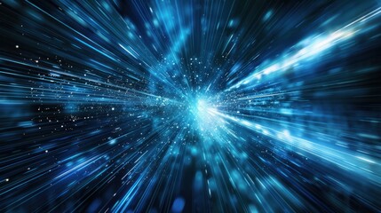 Obraz premium Abstract Blue Light Burst