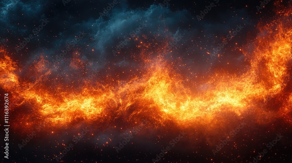 Aufkleber abstract fire blaze with vibrant flames against a dark backdrop creating a dynamic texture suitable 