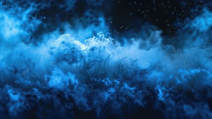 Fototapeta premium Background Texture Abstract. Shiny Smoke with Glitter Fluid and Ink Water on Dark Blue Colors Particles