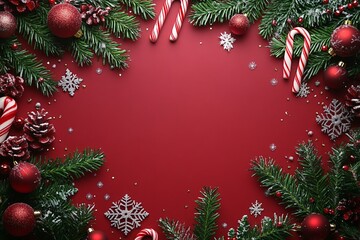 Christmas Red Frame: Festive Xmas Border