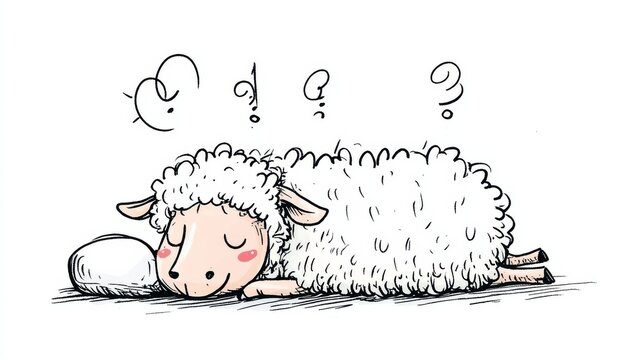Cartoon sheep promote sleep hygiene tips. Concept of sleep hygiene. Template for background, banner, card, poster