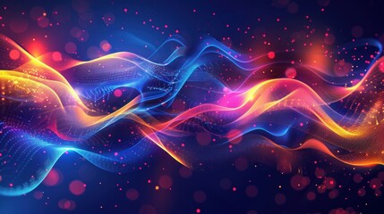 Obraz premium Abstract Colorful Waves with Glowing Lights