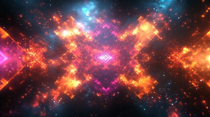 Fototapeta premium Abstract universe vibrant energy patterns in digital art
