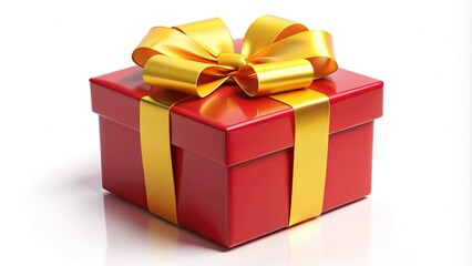 Obraz premium Red Gift Box with Yellow Ribbon - Sale Illustration