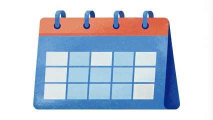 Colorful Desk Calendar with Blank Squares for Planning and Organizing Events, Appointments, Meetings, and Daily Tasks in a Minimalistic Style