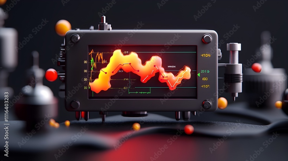 Poster detailed seismograph instrument charting the intensity and magnitude of a tectonic event featuring s