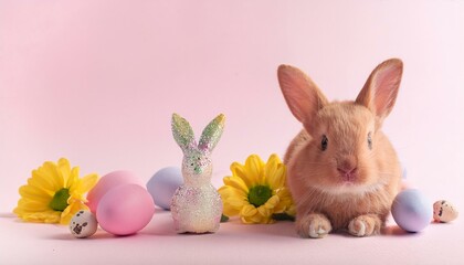 easter bunny and easter eggs