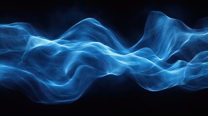 Abstract blue light beams cut through darkness, capturing a high-energy design full of dynamic motion