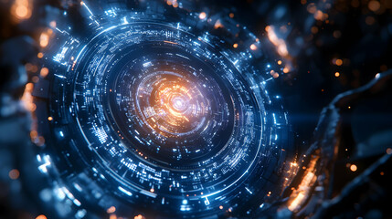 Obraz premium Abstract 3D Futuristic Circular Interface