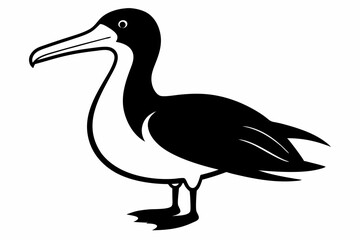 albatross line art silhouette vector illustration