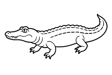 alligator line art silhouette vector illustration