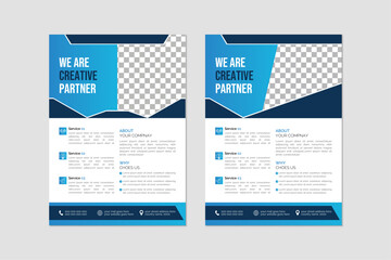 Corporate business flyer template design set.