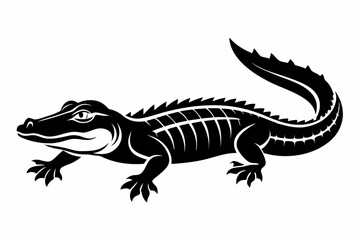 Obraz premium alligator line art silhouette vector illustration