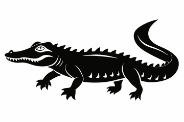 Obraz premium alligator line art silhouette vector illustration