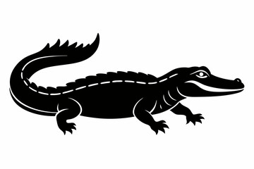 Obraz premium alligator line art silhouette vector illustration