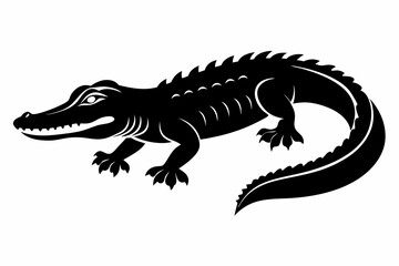 Obraz premium alligator line art silhouette vector illustration