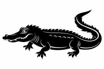 alligator line art silhouette vector illustration