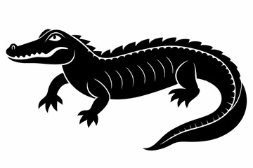 alligator line art silhouette vector illustration