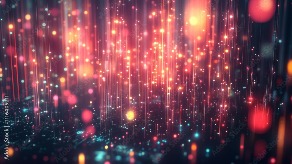 Aufkleber abstract colorful light particles with soft glowing effects