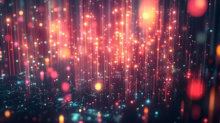 Obraz premium Abstract Colorful Light Particles with Soft Glowing Effects