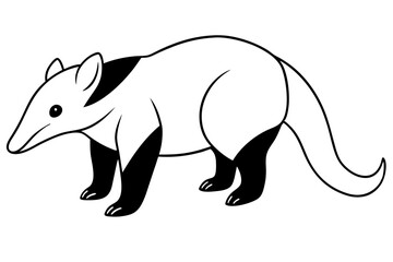 Fototapeta premium anteater line art silhouette vector illustration