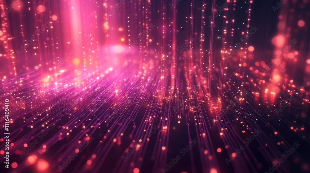 Aufkleber vibrant light trails and bokeh effects in abstract composition