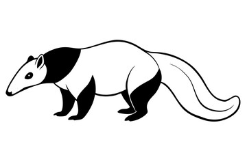 anteater line art silhouette vector illustration