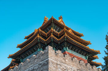 Fototapeta premium The Corner Tower of the Forbidden City, Beijing