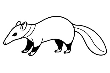 anteater line art silhouette vector illustration
