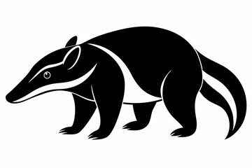anteater line art silhouette vector illustration