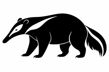 anteater line art silhouette vector illustration