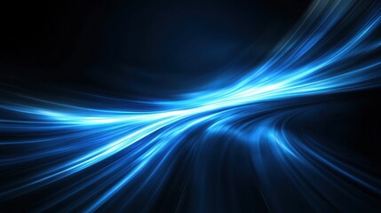 Abstract blue light beams cut through darkness, capturing a high-energy design full of dynamic motion