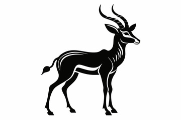 antelope line art silhouette vector illustration