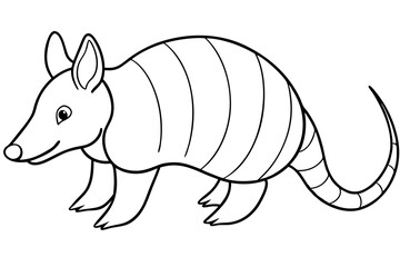 armadillo line art silhouette vector illustration