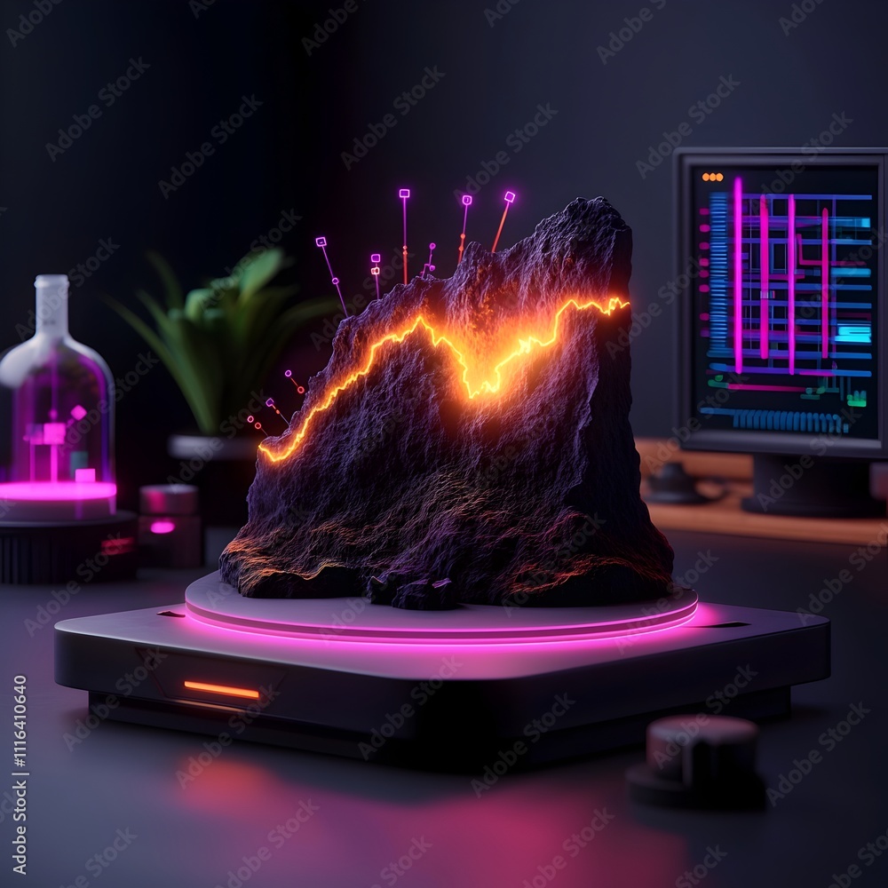 Poster seismograph display showcasing the magnitude and spread of a massive tectonic upheaval with a tapest