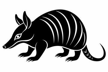 armadillo line art silhouette vector illustration